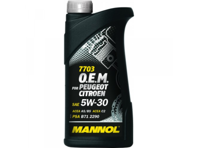 MANNOL 7703 O.E.M. 5W-30 for Peugeot Citroen 1L от MANNOL MANNOL 7703 O.E.M. 5W-30 for Peugeot Citroen 1L